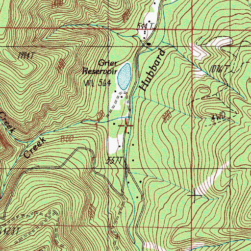 Topographic Map of Bear Creek, OR