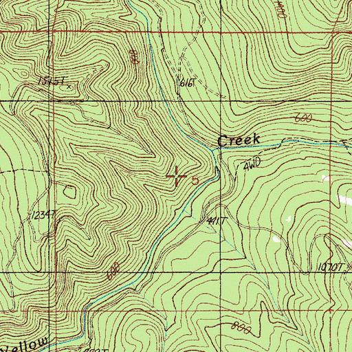 Topographic Map of Bear Creek, OR