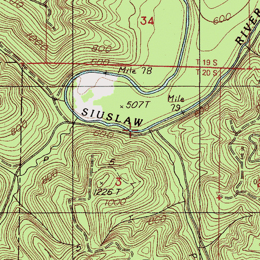 Topographic Map of Bear Creek, OR