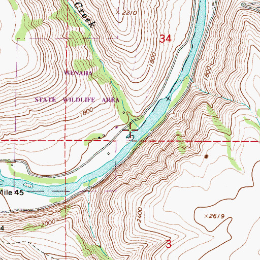 Topographic Map of Bear Creek, OR