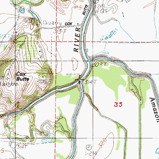 Topographic Map of Bear Creek, OR