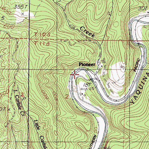 Topographic Map of Bear Creek, OR