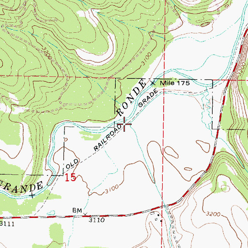 Topographic Map of Bear Creek, OR