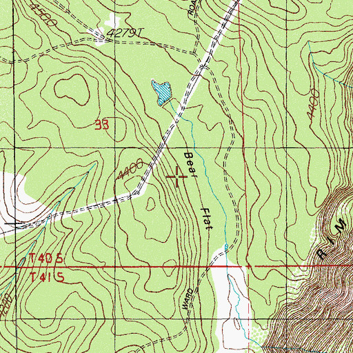 Topographic Map of Bear Flat, OR