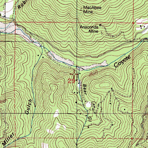 Topographic Map of Bear Gulch, OR