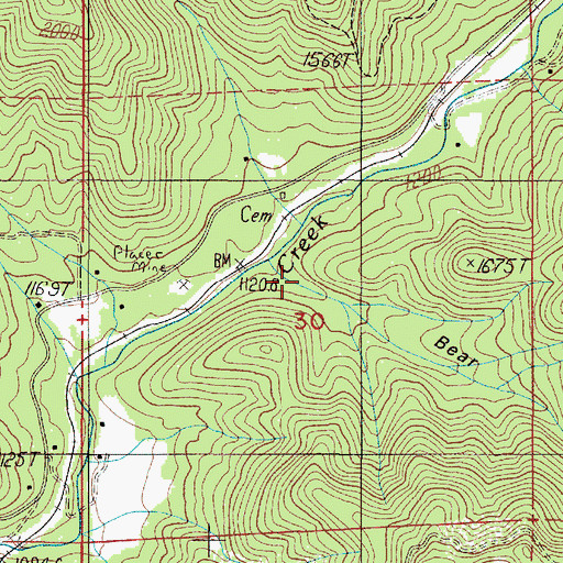 Topographic Map of Bear Gulch, OR
