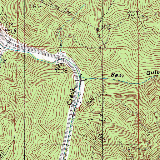 Topographic Map of Bear Gulch, OR