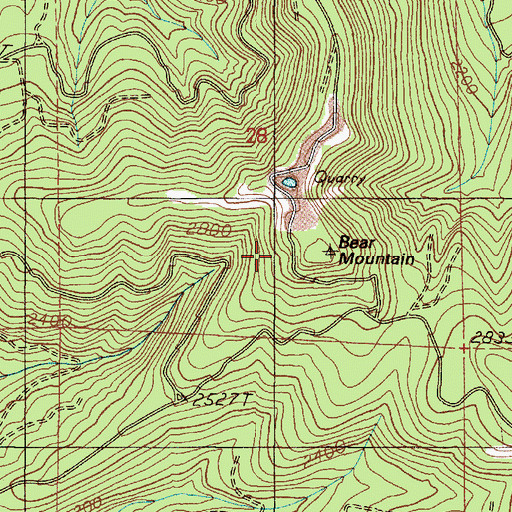 Topographic Map of Bear Mountain, OR
