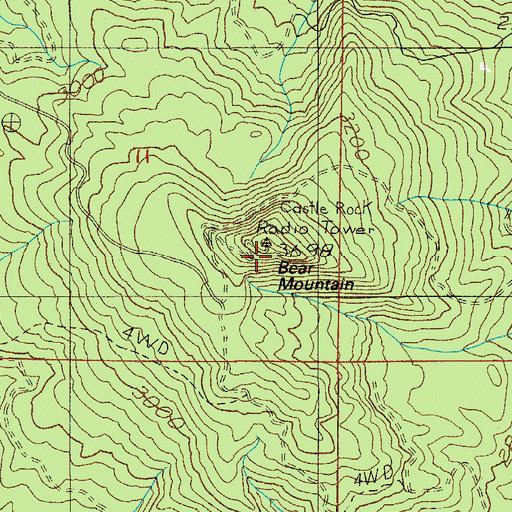 Topographic Map of Bear Mountain, OR
