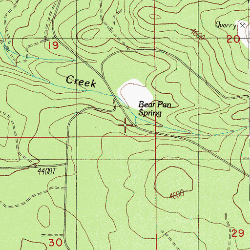 Topographic Map of Bear Pan Spring, OR