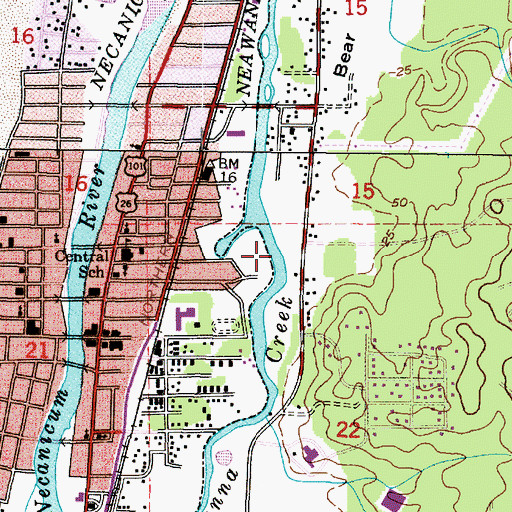Topographic Map of Bear Valley, OR