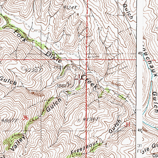 Topographic Map of Bear Valley Gulch, OR