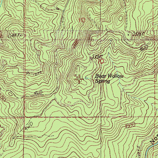 Topographic Map of Bear Wallow Spring, OR