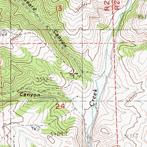 Topographic Map of Beard Canyon, OR