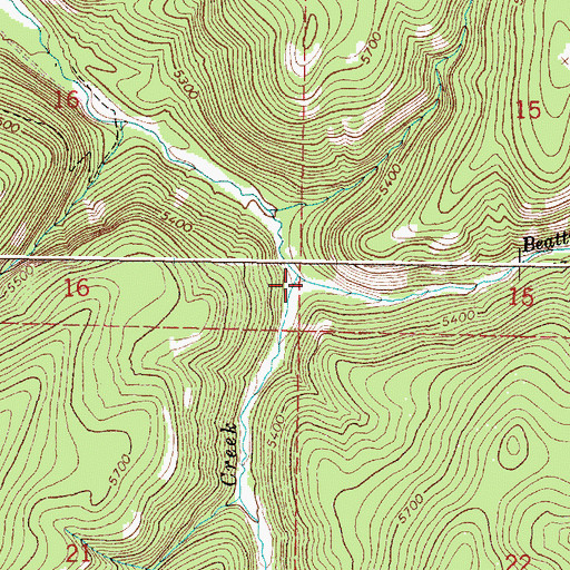 Topographic Map of Beatty Creek, OR