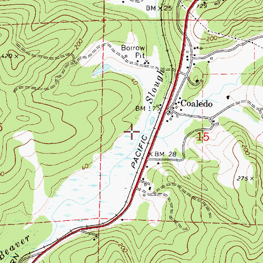 Topographic Map of Beaver Creek, OR
