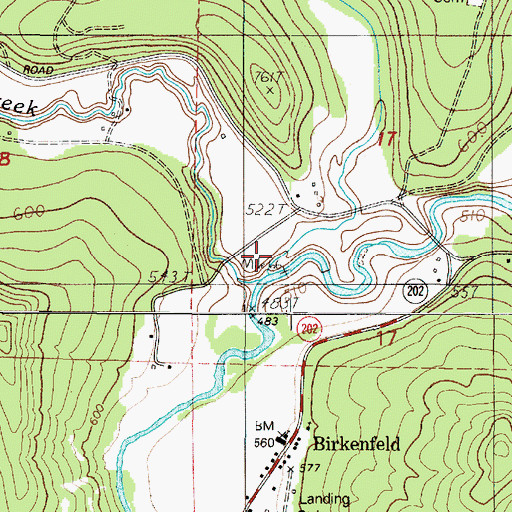Topographic Map of Beaver Creek, OR