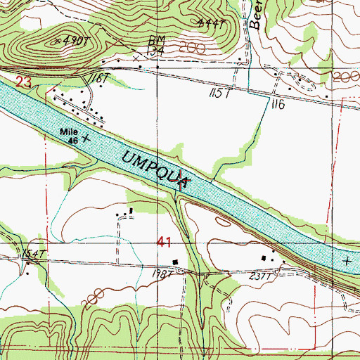 Topographic Map of Beaver Creek, OR