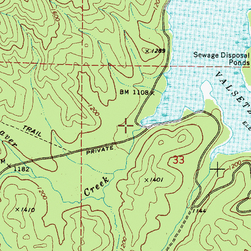 Topographic Map of Beaver Creek, OR