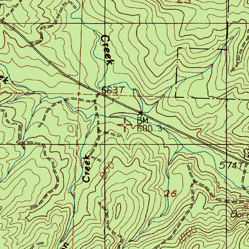 Topographic Map of Beaver Creek, OR