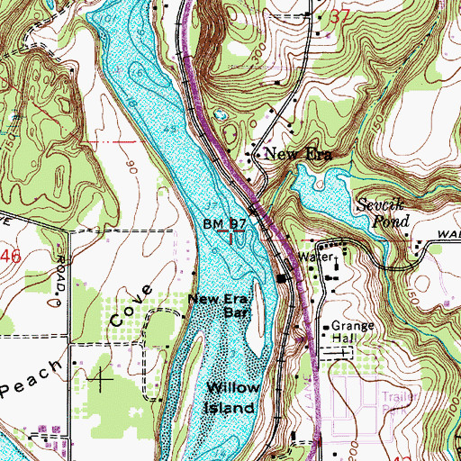 Topographic Map of Beaver Creek, OR