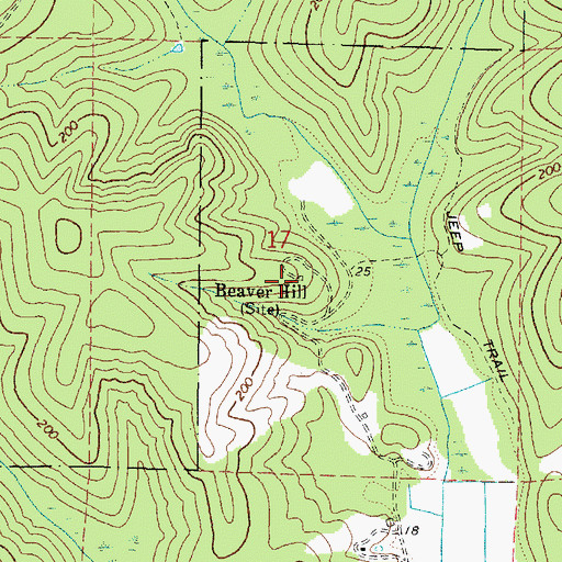 Topographic Map of Beaver Hill, OR