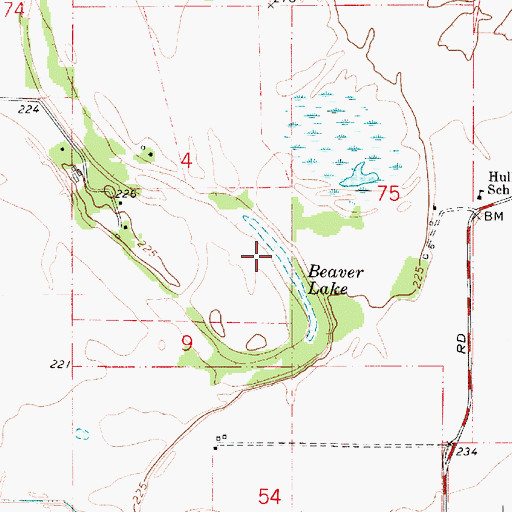 Topographic Map of Beaver Lake, OR