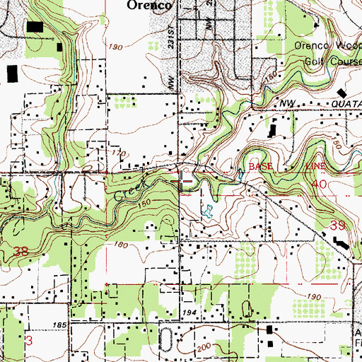 Topographic Map of Beaverton Creek, OR