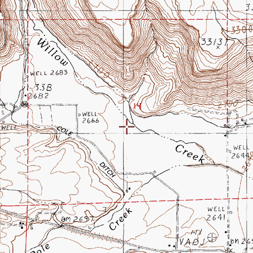 Topographic Map of Becker Creek, OR