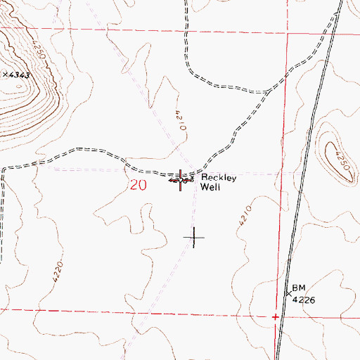 Topographic Map of Beckley Well, OR