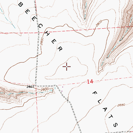 Topographic Map of Beecher Flat, OR