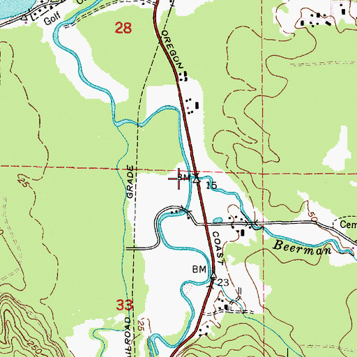 Topographic Map of Beerman Creek, OR
