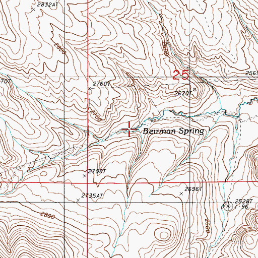 Topographic Map of Beirman Spring, OR