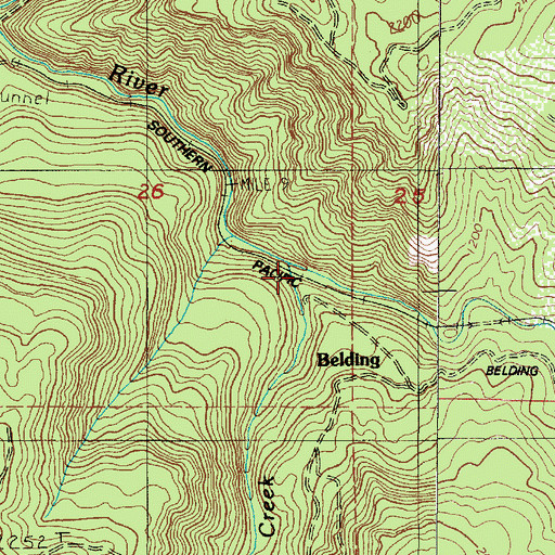 Topographic Map of Belding Creek, OR