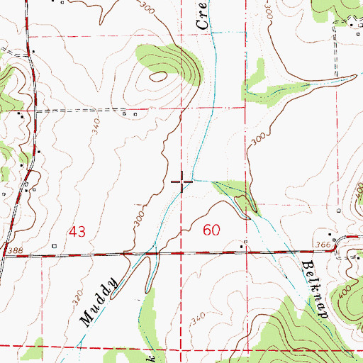 Topographic Map of Belknap Creek, OR