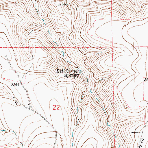 Topographic Map of Bell Camp Spring, OR