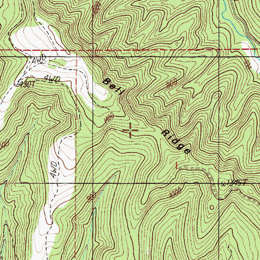 Topographic Map of Bell Ridge, OR