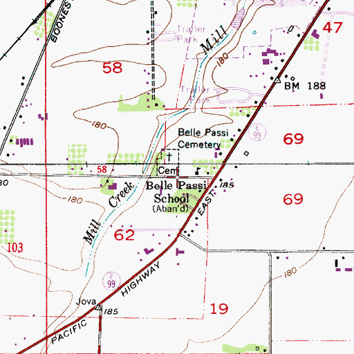Topographic Map of Belle Passi School, OR