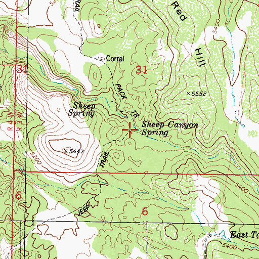Topographic Map of Sheep Canyon Spring, AZ