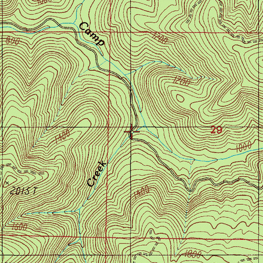 Topographic Map of Belshazzar Creek, OR