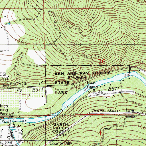Topographic Map of Ben and Kay Dorris County Park, OR