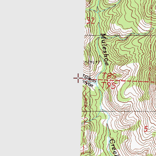 Topographic Map of Ben Glenn Canyon, OR