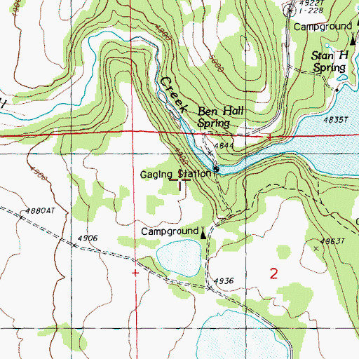 Topographic Map of Ben Hall Creek, OR