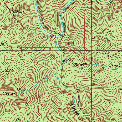 Topographic Map of Bench Creek, OR