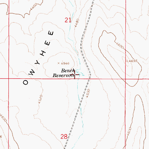Topographic Map of Bench Reservoir, OR