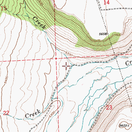 Topographic Map of Benefiel Creek, OR
