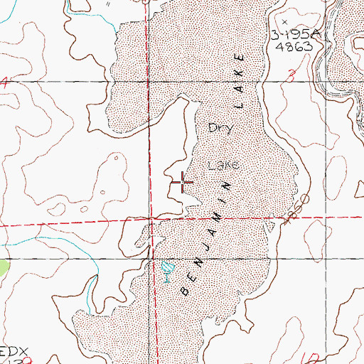 Topographic Map of Benjamin Lake, OR