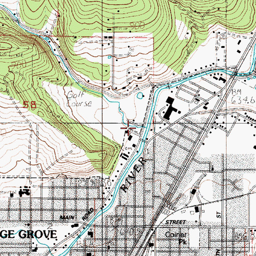 Topographic Map of Bennett Creek, OR