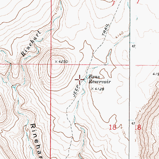 Topographic Map of Bens Reservoir, OR