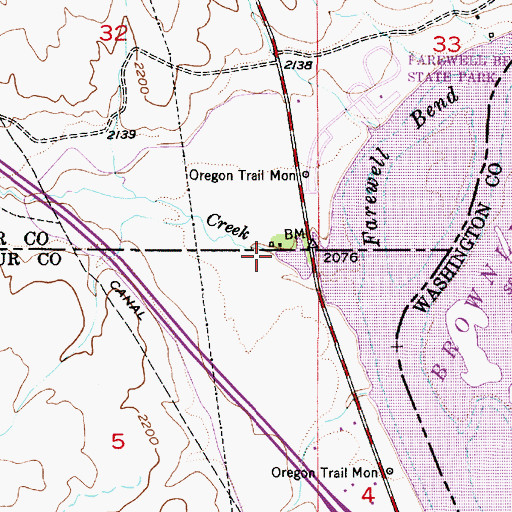 Topographic Map of Benson Creek, OR